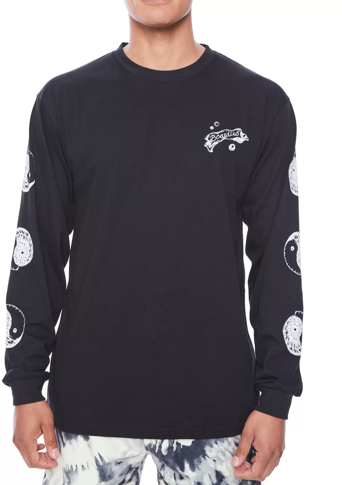 Boardies Apparel Black Yin Yang Long Sleeve T-Shirt