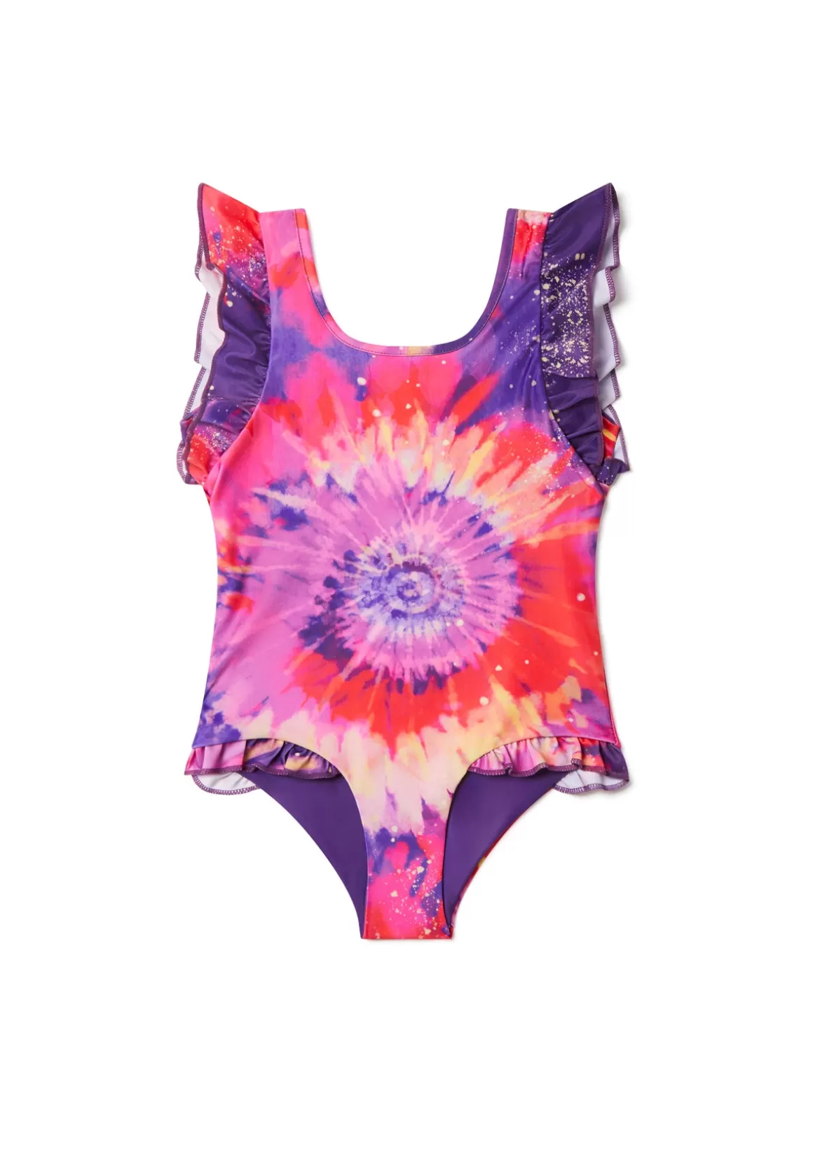 Boardies Apparel Bright Tie Dye Ruffle Swimsuit