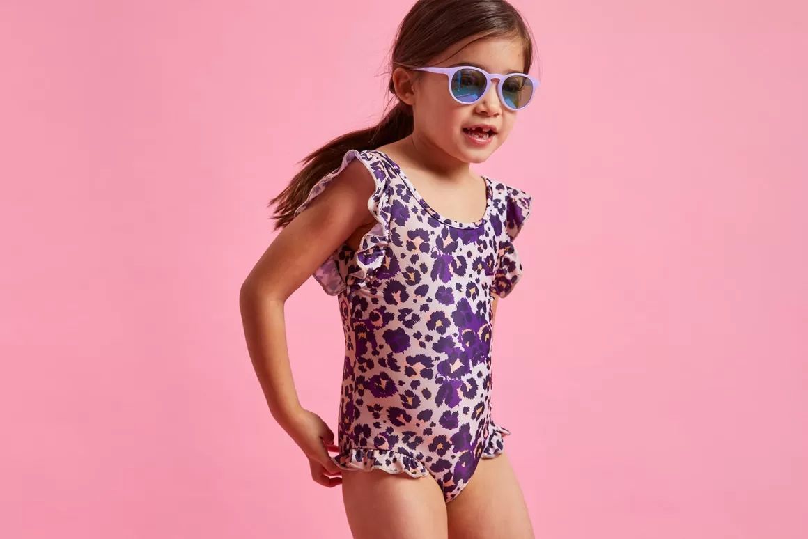 Boardies Apparel Cheetah Ruffle Swimsuit