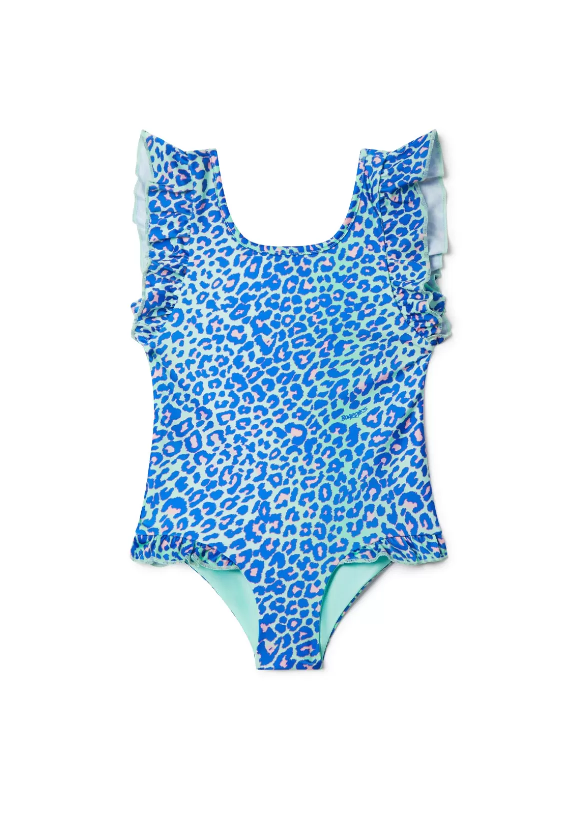 Boardies Apparel Lime Leopard Ruffle Swimsuit