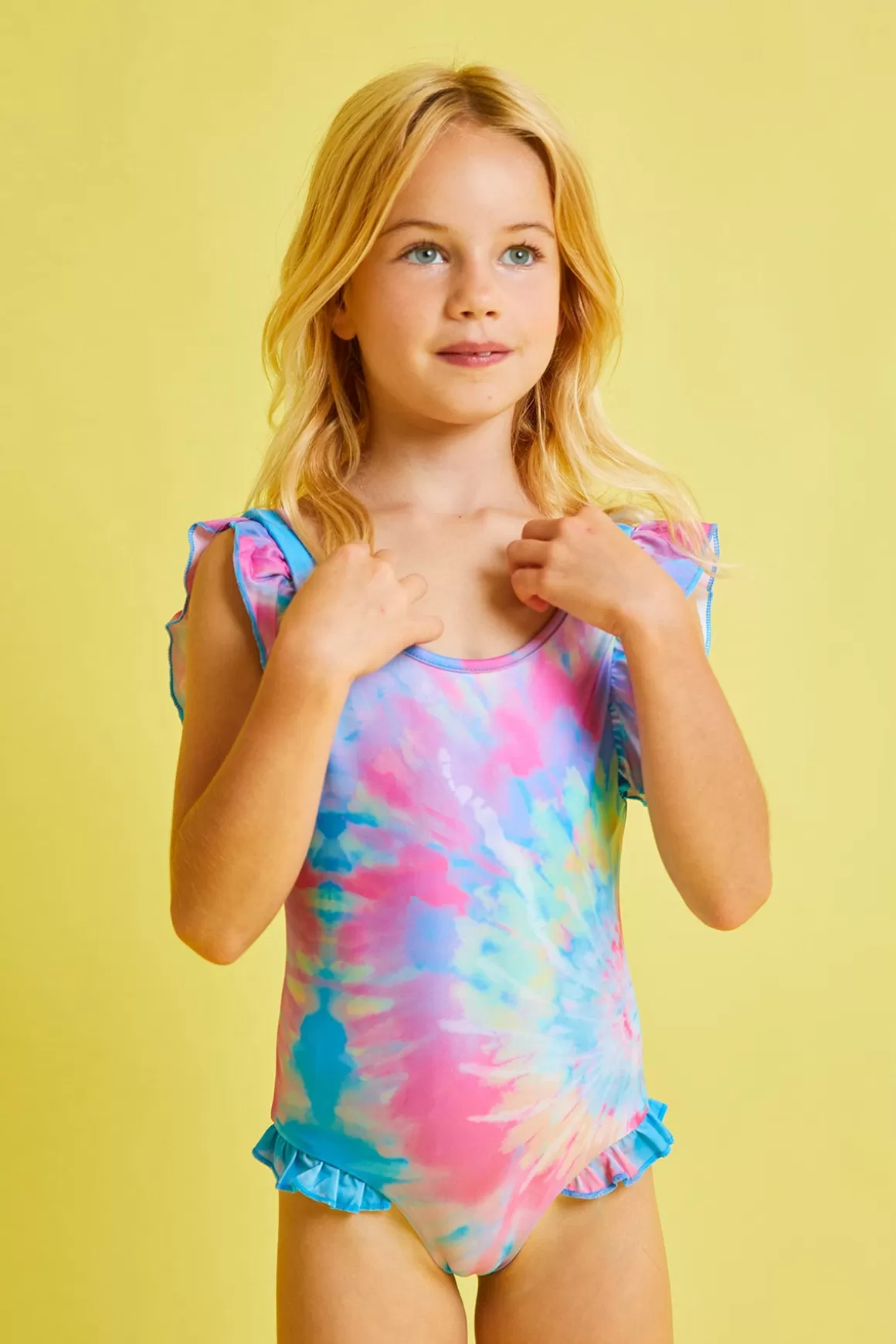 Boardies Apparel Spiral Tie Dye Ruffle Swimsuit